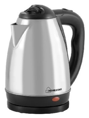 Изображение Электрический чайник HOMESTAR HS-1001 (1500 Вт/1,8 л /металл/черный, серебристый)