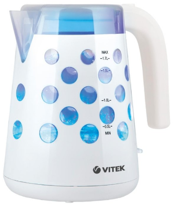 Изображение Электрический чайник VITEK VT-7048 W (2200 Вт/1,7 л /пластик/белый)