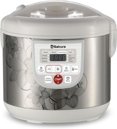 Изображение Мультиварка Sakura SA-7753W (700 Вт/5 л /белый, серебристый)