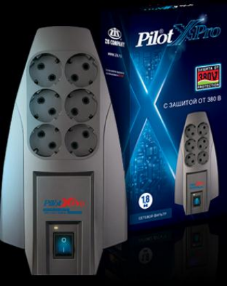 Изображение Сетевой фильтр Pilot XPro 1,8 м, серый