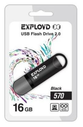 Изображение USB flash Exployd 570,(USB 2.0/16 Гб)-черный ()