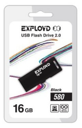 Изображение USB flash Exployd 580,(USB 2.0/16 Гб)-черный ()