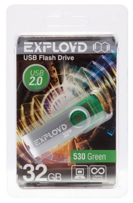 Изображение USB flash Exployd 530,(USB 2.0/32 Гб)-зеленый ()