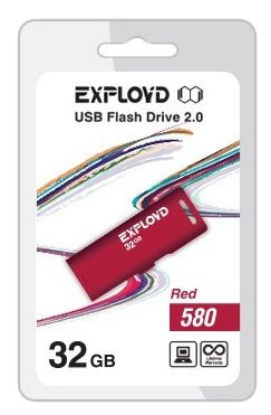 Изображение USB flash Exployd 580,(USB 2.0/32 Гб)-красный ()