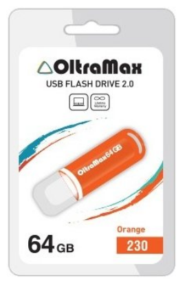 Изображение USB flash OltraMax 230,(USB 2.0/64 Гб)-оранжевый ()