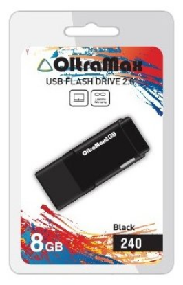 Изображение USB flash OltraMax 240,(USB 2.0/8 Гб)-черный ()