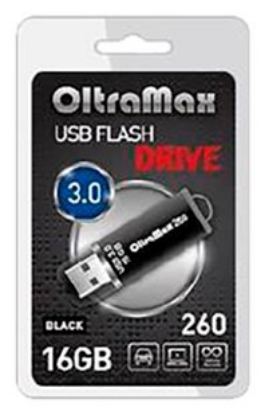 Изображение USB flash OltraMax 260,(USB 3.0/16 Гб)-черный ()