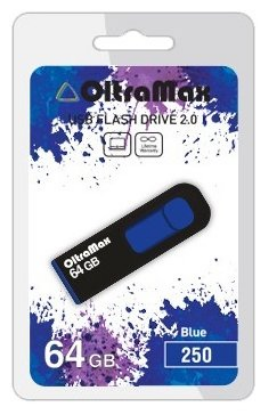 Изображение USB flash OltraMax 250,(USB 2.0/64 Гб)-синий, черный ()