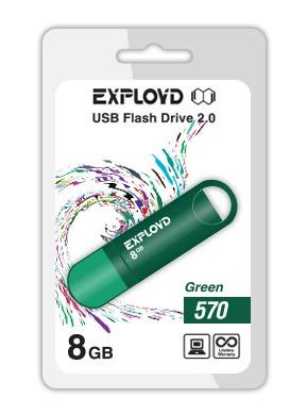 Изображение USB flash Exployd 570,(USB 2.0/8 Гб)-зеленый ()