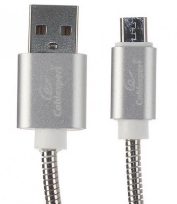 Изображение Кабель соединительный Gembird CC-G-mUSB02S-0.5M USB 2.0 A Micro USB 2.0 B серебристый 0,5 м