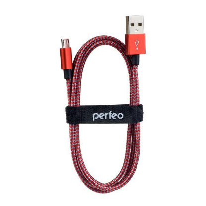 Изображение Кабель соединительный Perfeo U4804 USB 2.0 A Micro USB 2.0 B красный 3 м