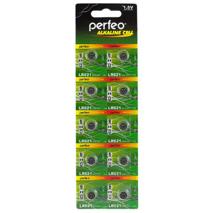 Изображение Батарейка Perfeo LR621-10BL ALKALINE (LR60 (LR621,AG1,G1) 1,5 В  щелочная (алкалиновая))