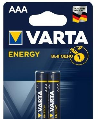 Изображение Батарейка Varta LR03 AAA BL2 ENERGY ALKALINE (AAA (R03,286,LR03) 1,5 В  щелочная (алкалиновая))