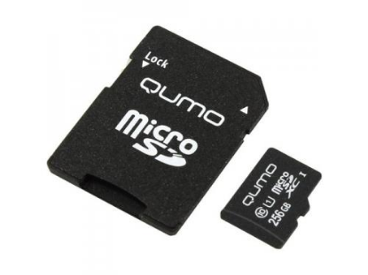 Изображение Карта памяти Qumo MicroSDXC Class 10 256 Гб адаптер на SD QM256GMICSDXC10U3