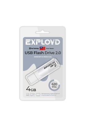 Изображение USB flash Exployd 620,(USB 2.0/4 Гб)-белый ()