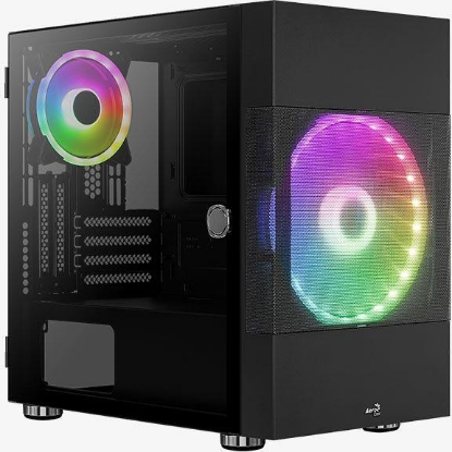 Изображение Корпус AeroCool Atomic-G-BK-v1 (mATX, Mini-ITX, черный, без БП)/(4710562755893)