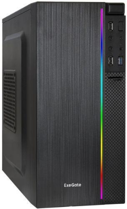 Изображение Корпус ExeGate mEVO-9302-RGB-500W-12 (mATX, черный, 500 Вт)/()