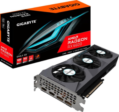 Изображение Видеокарта GIGABYTE Radeon RX 6600 EAGLE 8 Гб (AMD Radeon RX 6600, GDDR6)/(GV-R66EAGLE-8GD)