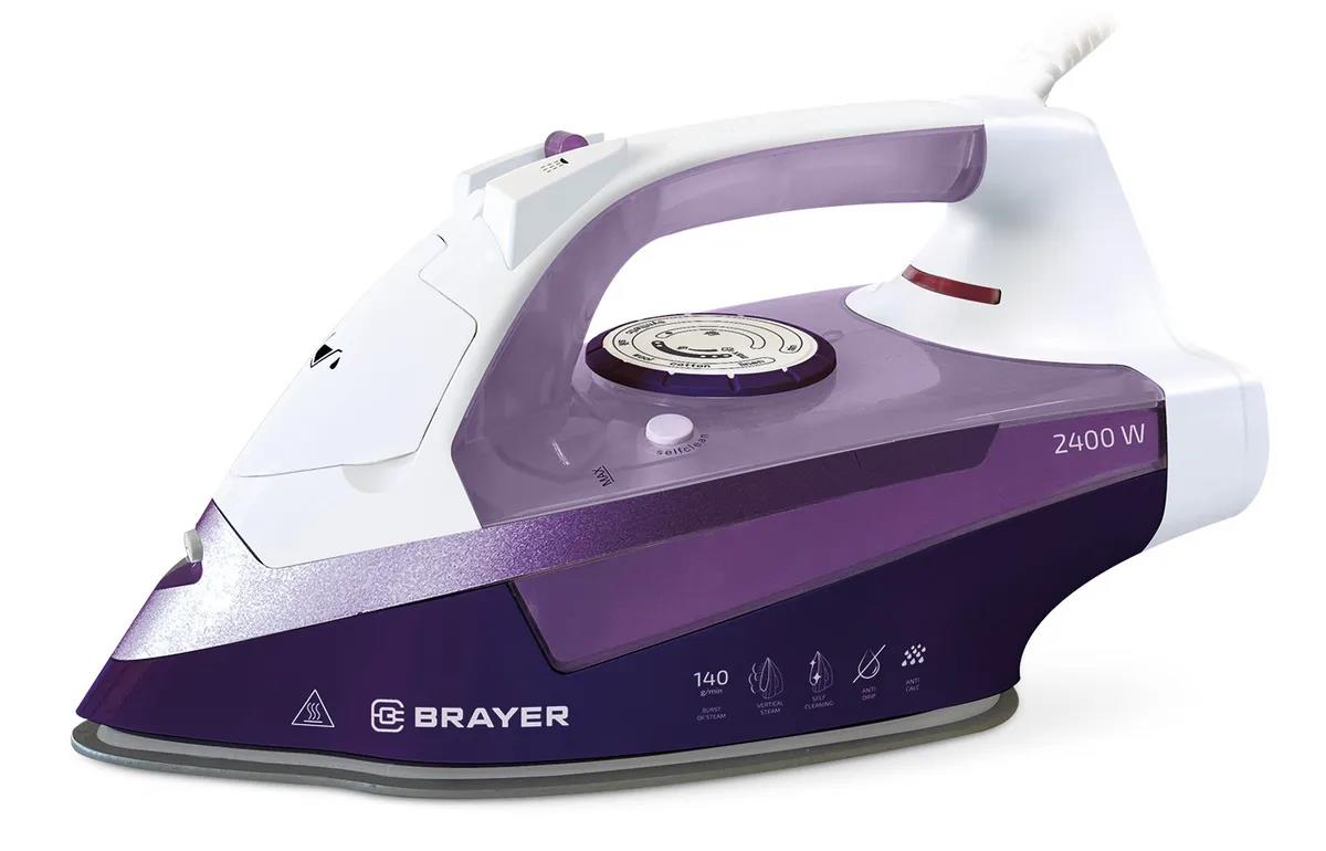 Изображение Утюг Brayer BR4004 (2400 Вт/белый, фиолетовый)