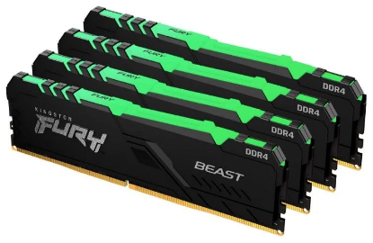 Изображение Оперативная память 4x16 GB DDR4 Kingston FURY Beast KF432C16BB1K4/64 (25600 МБ/с, 3200 МГц, CL16)