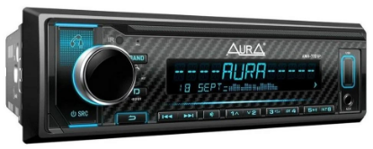 Изображение Автомагнитола AURA AMH-77DSP, (4х51 Вт, многоцветный дисплей, черный)