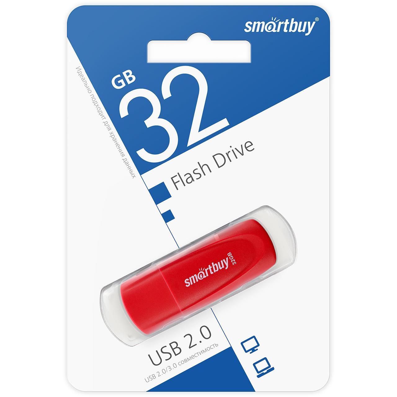 Изображение USB flash SmartBuy Scout,(USB 2.0/32 Гб)-красный (SB032GB2SCR)