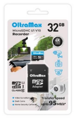 Изображение Карта памяти OltraMax MicroSDHC Class 10 32 Гб адаптер на SD OM32GCSDHC10-U1-V10