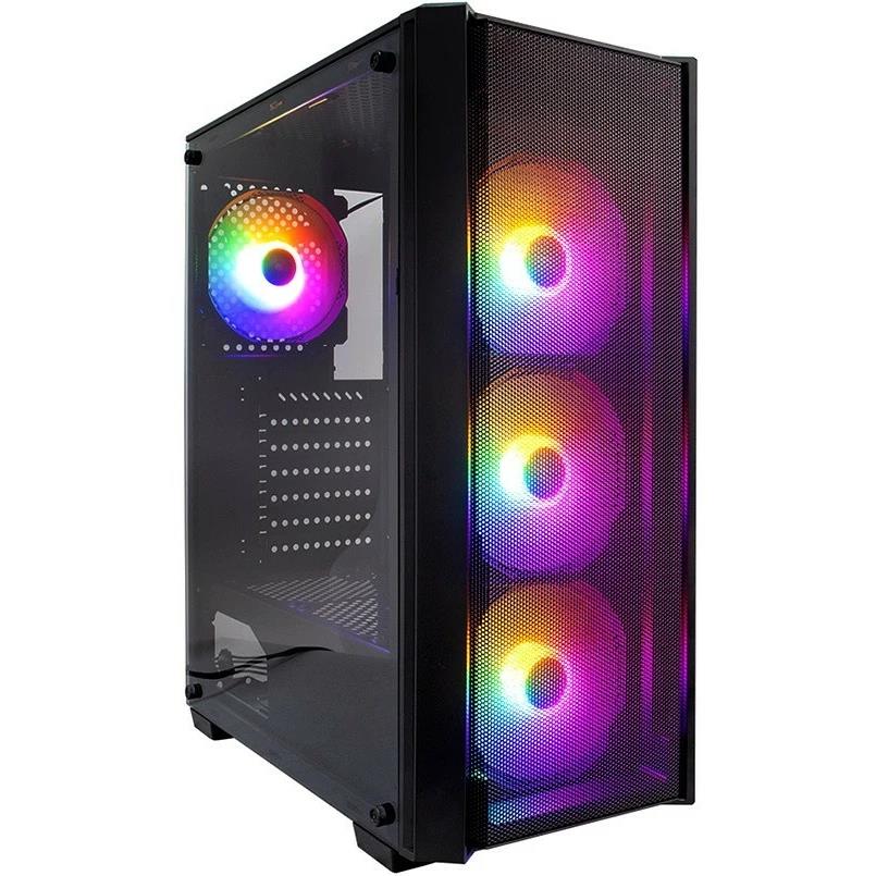 Изображение Корпус 1STPLAYER FIRE DANCING V4-G (mATX, ATX, Mini-ITX, черный, без БП)/(V4-G-4F1)