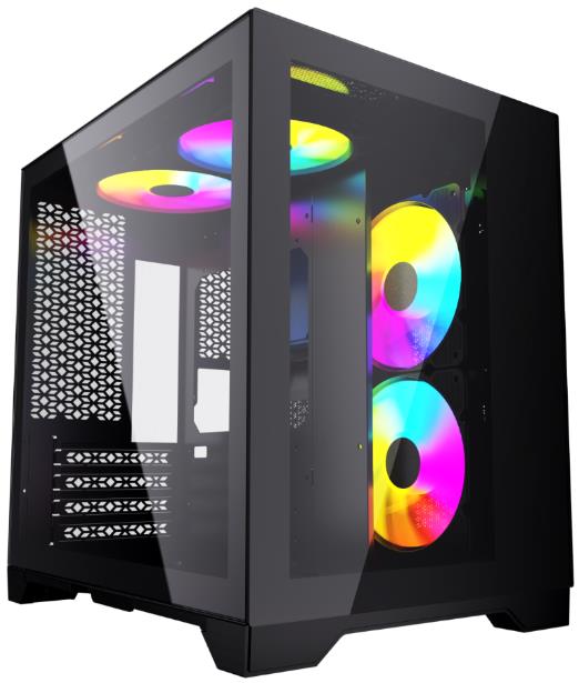 Изображение Корпус PowerCase Vision Micro (mATX, Mini-ITX, черный, без БП)/(CVBM-L4)