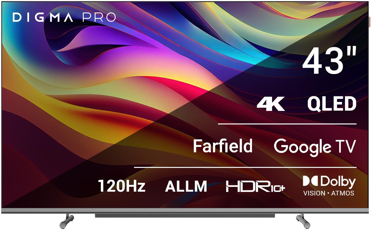 Изображение Телевизор Digma PRO QLED 43 43" HDR, 4K Ultra HD Smart TV черный