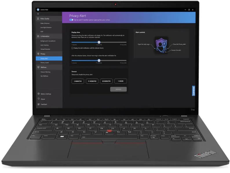 Изображение Ноутбук Lenovo ThinkPad T14 Gen 4 (Intel 1355U 1700 МГц/ SSD 512 ГБ  /RAM 16 ГБ/ 14" 1920x1200/VGA встроенная/ Windows 11 Pro) (21HD0077US)