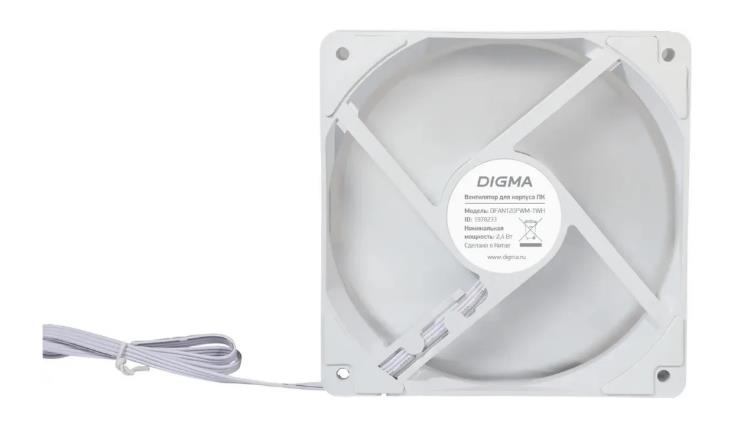 Изображение Вентилятор Digma DFAN120PWM-1WH (1500 об/мин , 120x120x25 мм,4-pin PWM)