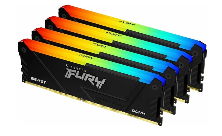 Изображение Оперативная память 4x16 GB DDR4 Kingston Fury Beast Black RGB (28800 МБ/с, 3600 МГц, CL18)
