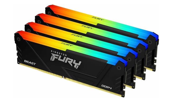 Изображение Оперативная память 4х8 GB DDR4 Kingston Fury Beast Black RGB (21300 МБ/с, 2666 МГц, CL16)