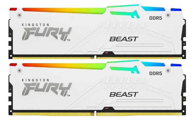 Изображение Оперативная память 2x16 GB DDR5 Kingston Fury Beast White RGB (48000 Мб/с, 6000 МГц, CL36)