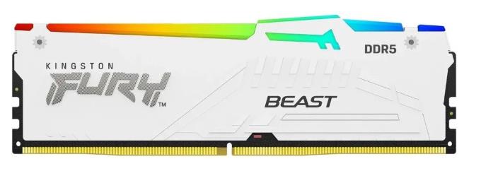 Изображение Оперативная память 1x32 GB DDR5 Kingston Fury Beast White RGB (48000 Мб/с, 6000 МГц, CL30)