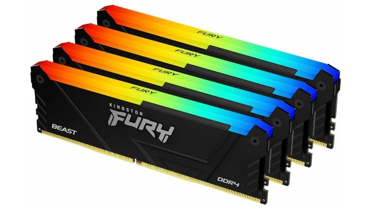 Изображение Оперативная память 4x16 GB DDR4 Kingston Fury Beast Black RGB (21300 МБ/с, 2666 МГц, CL16)