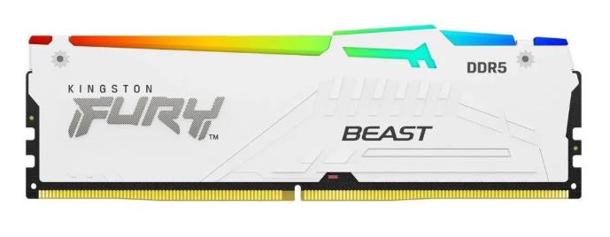 Изображение Оперативная память 16 GB DDR5 Kingston Fury Beast White RGB (54400 МБ/с, 6800 МГц, CL34)