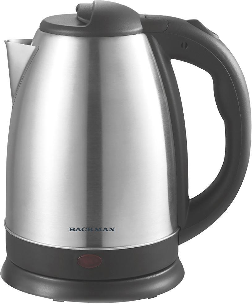 Изображение Электрический чайник BACKMAN BM-TEA 726 (2200 Вт/1,8 л /нержавеющая сталь/черный, серебристый)