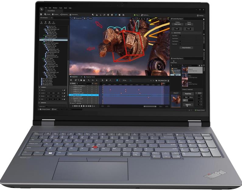 Изображение Ноутбук Lenovo ThinkPad P16 G2 (Intel 14700HX 2100 МГц/ SSD 1024 ГБ  /RAM 32 ГБ/ 16" 3840x2400/VGA дискретная/ Windows 11 Pro) (21FA0050US)