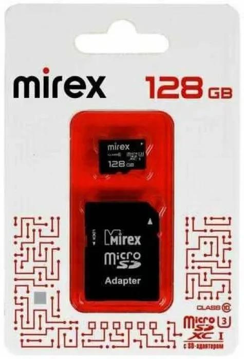 Изображение Карта памяти Mirex MicroSDXC Class 10 128 Гб адаптер на SD 13613-AD3UH128