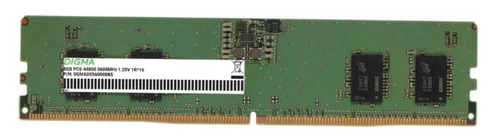 Изображение Оперативная память 8 GB DDR5 Digma DGMAD55600008S (44800 Мб/с, 5600 МГц, CL46)