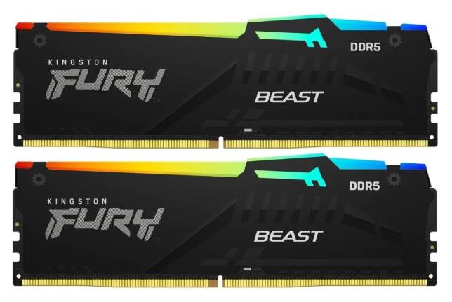 Изображение Оперативная память 2х8 GB DDR5 Kingston Fury Beast Black RGB (48000 Мб/с, 6000 МГц, CL30)