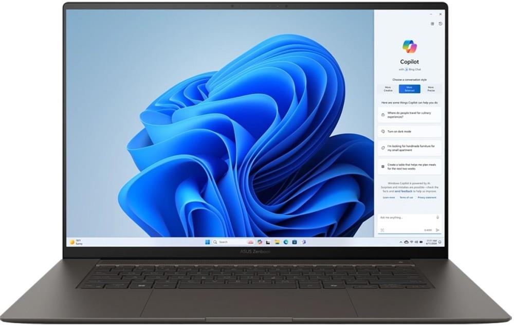 Изображение Ноутбук Asus Zenbook S 14 UX5406SA-PV039W (Intel 155H 1400 МГц/ SSD 1024 ГБ  /RAM 16 ГБ/ 14" 2880x1800/VGA встроенная/ Windows 11 Home) (90NB14F1-M001D0)