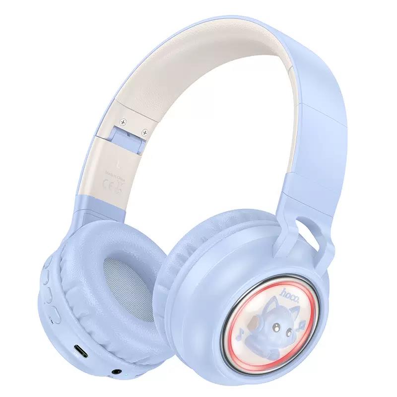 Изображение Bluetooth-гарнитура/наушники Hoco HOCO (6942007619592) W50 Bluetooth 5.3 Blue (синий)