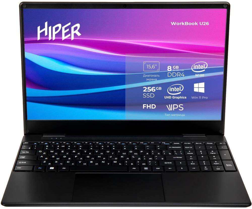 Изображение Ноутбук HIPER Workbook 15 (Intel  800 МГц/ SSD 256 ГБ  /RAM 8 ГБ/ 15.6" 1920x1080/VGA встроенная/ Windows 11 Pro) (U26-15FIN100R8S2WPG)