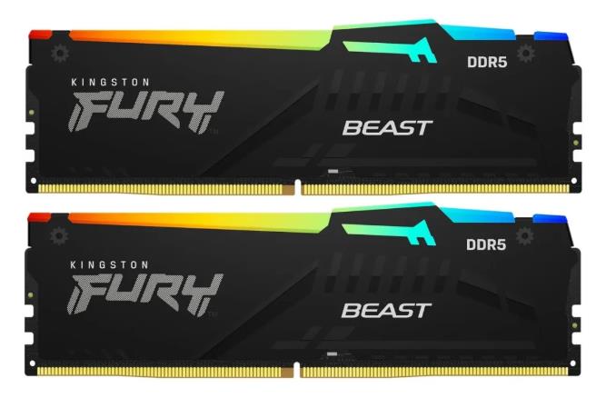 Изображение Оперативная память 2х8 GB DDR5 Kingston Fury Beast Black RGB (48000 Мб/с, 6000 МГц, CL30)