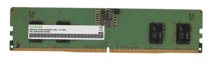 Изображение Оперативная память 8 GB DDR5 Digma DGMAD55200008S (41600 Мб/с, 5200 МГц, CL42)