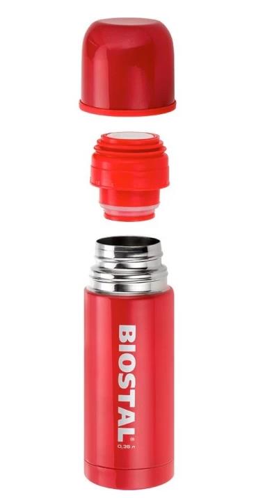 Изображение Термос BIOSTAL NB-350 C-R узкое горло, с кноп. цв.красный 0,35 л